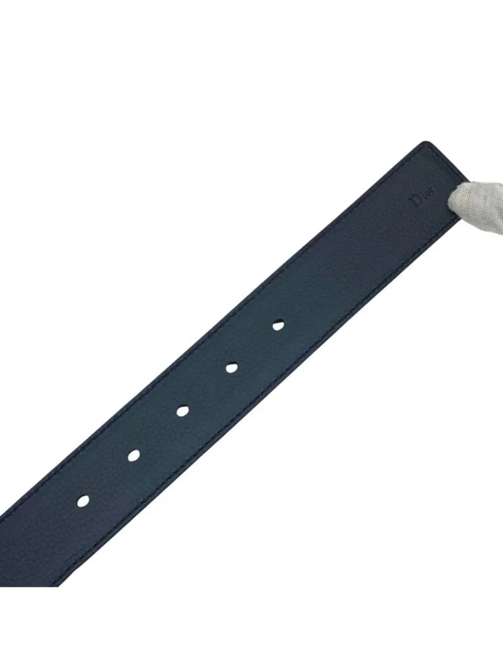 Dior Logo Buckle Belt Leather Black Daily Practical